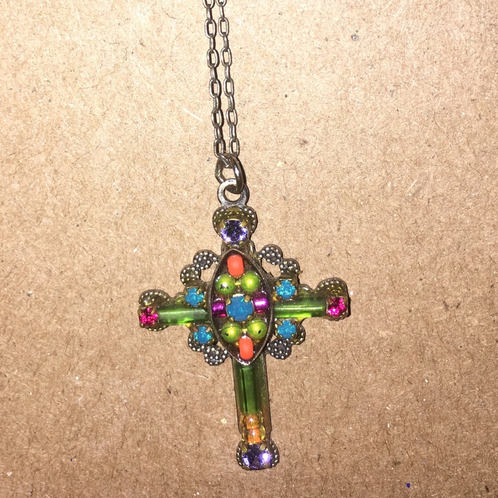 Colorful cross necklace
